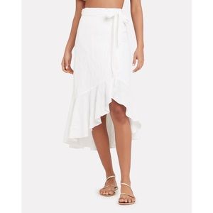 White Seersucker Cotton Wrap Skirt